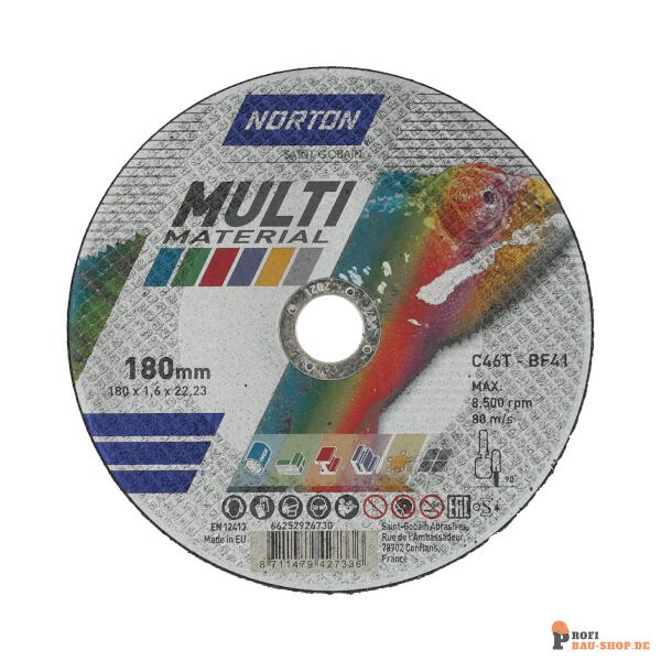 nortonschleifmittel/NORTON_schleifmittel_66252926730 Norton MULTI PURPOSE for Right-Angle Grinder Ultra Thin Cut-Off on MULTIPURPOSE 180x1.6x22.23 GRIT 46_134211
